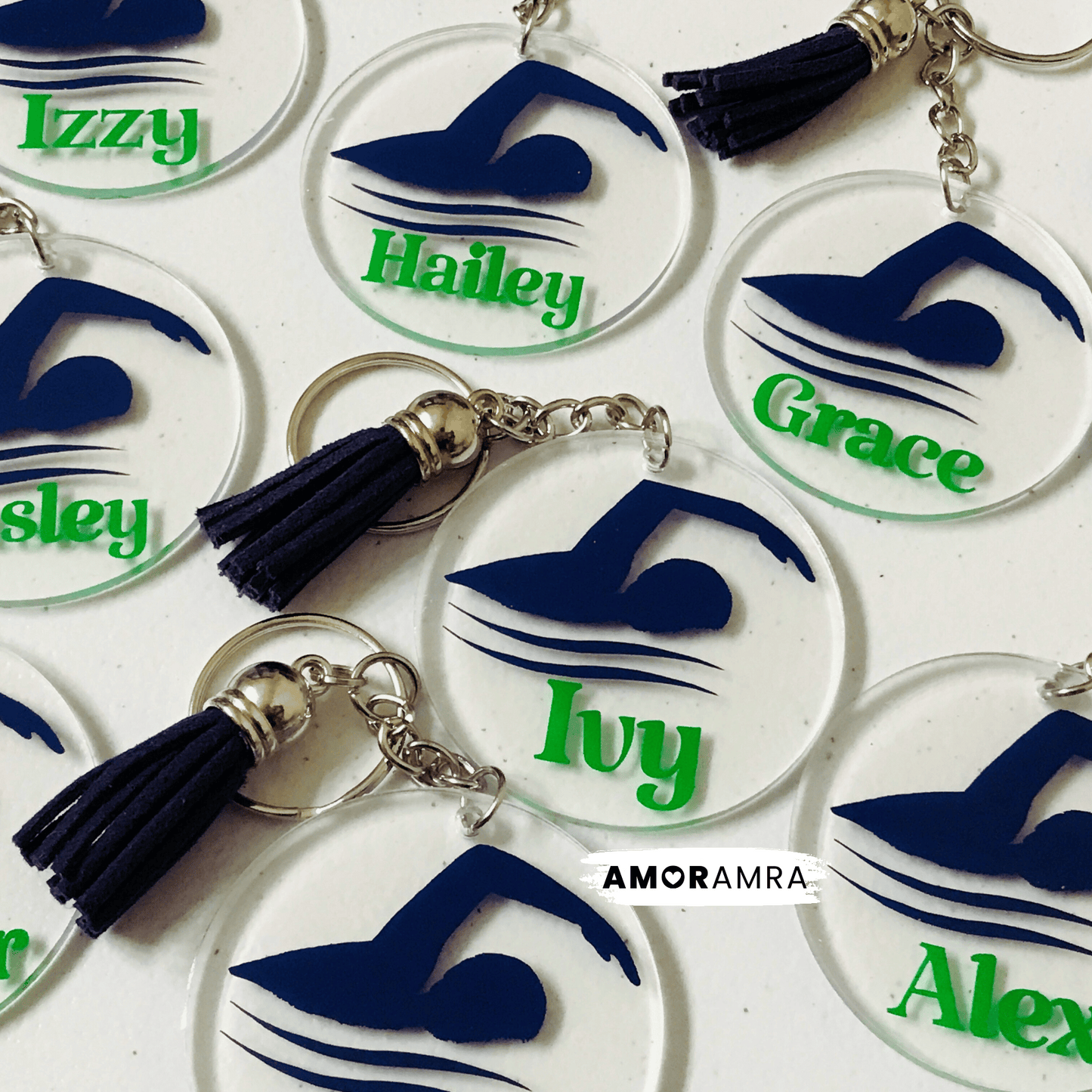 Personalized Swim Keychain | Artistic Swimmer Gift - Amor Amra
