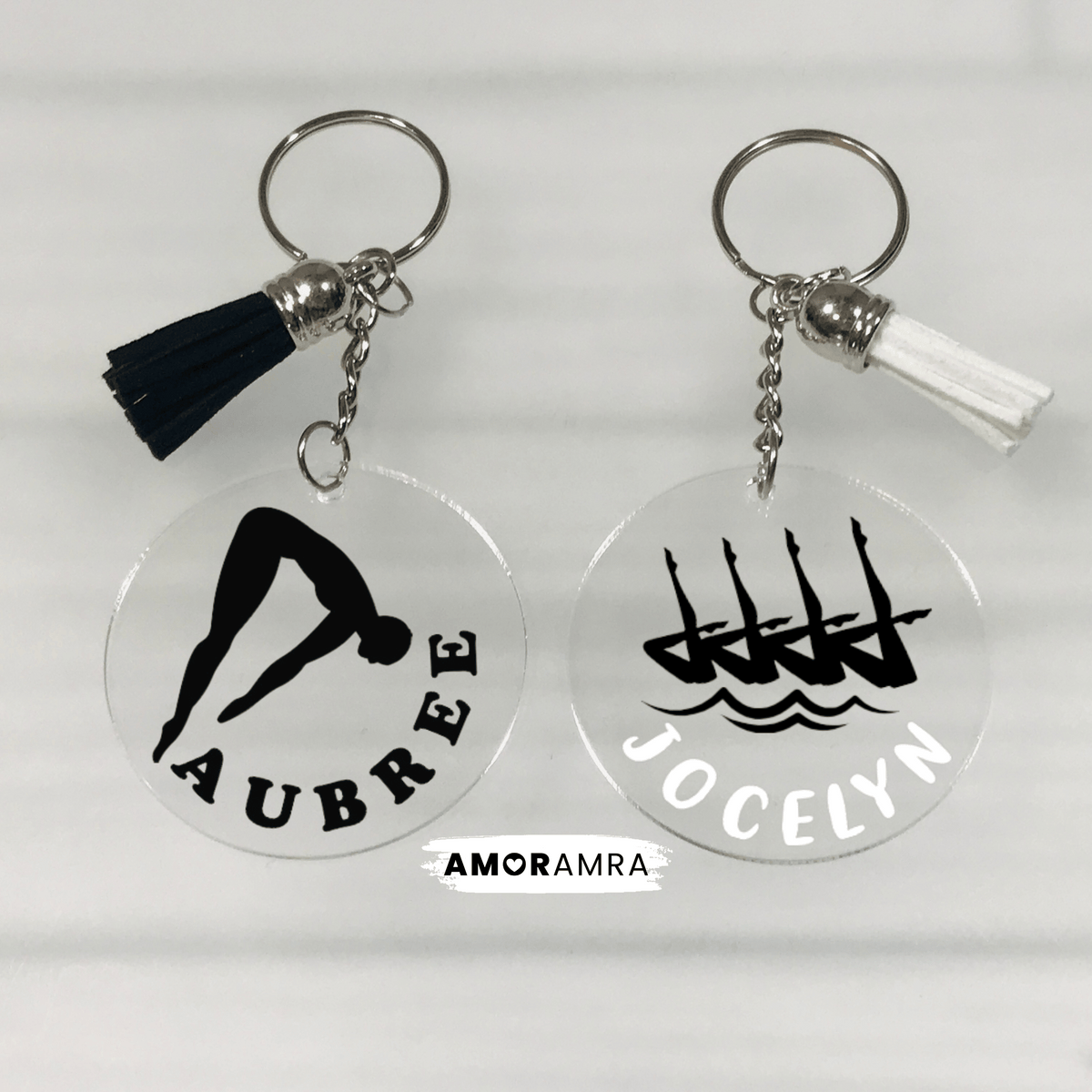 Personalized Swim Keychain | Artistic Swimmer Gift - Amor Amra