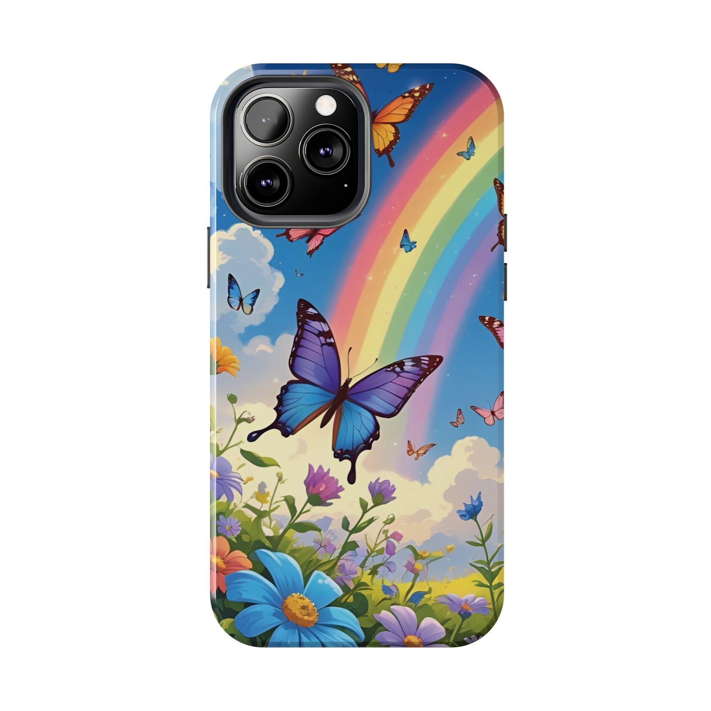 Retro Rainbow Butterfly iPhone Case