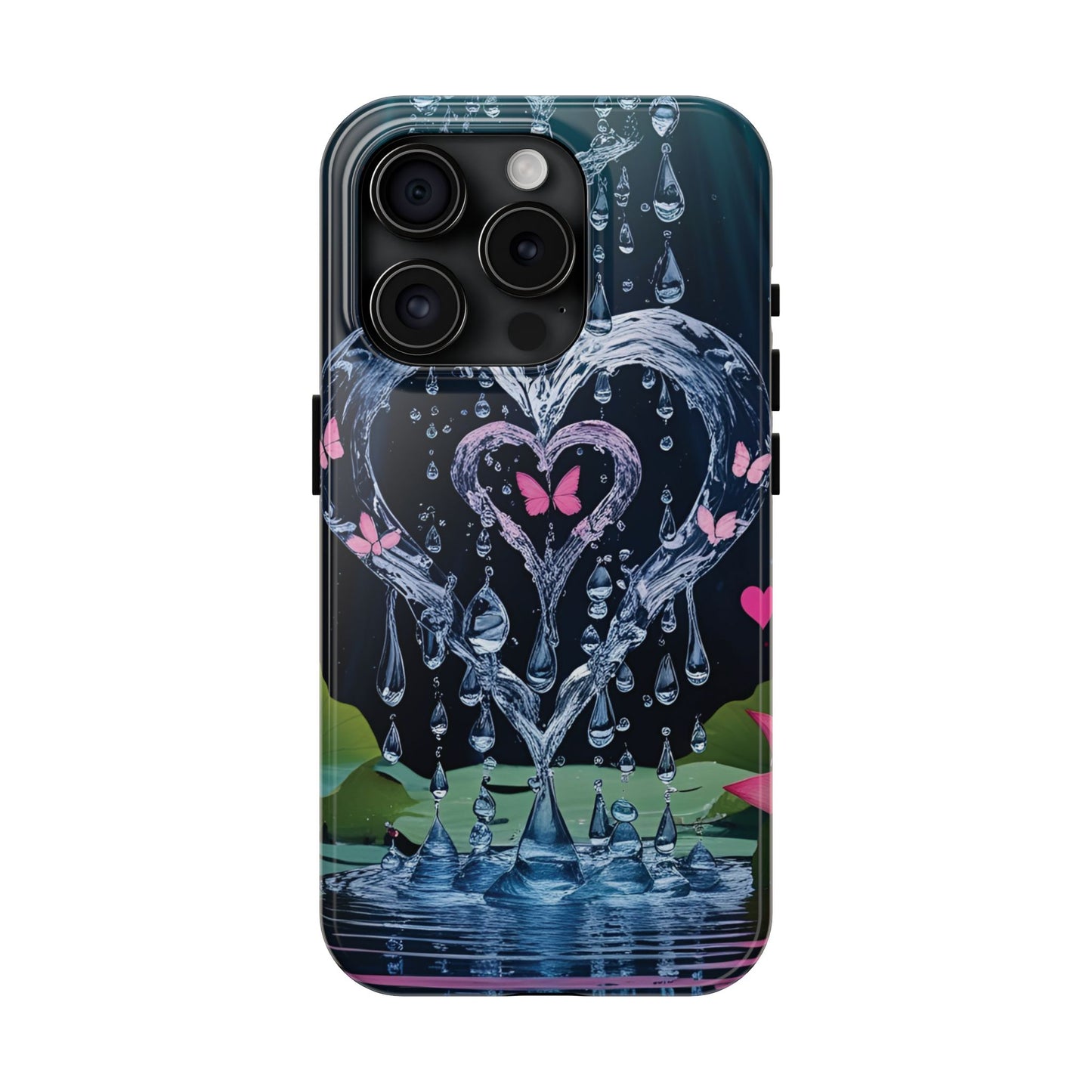 Elegant Water Heart Butterfly iPhone Case