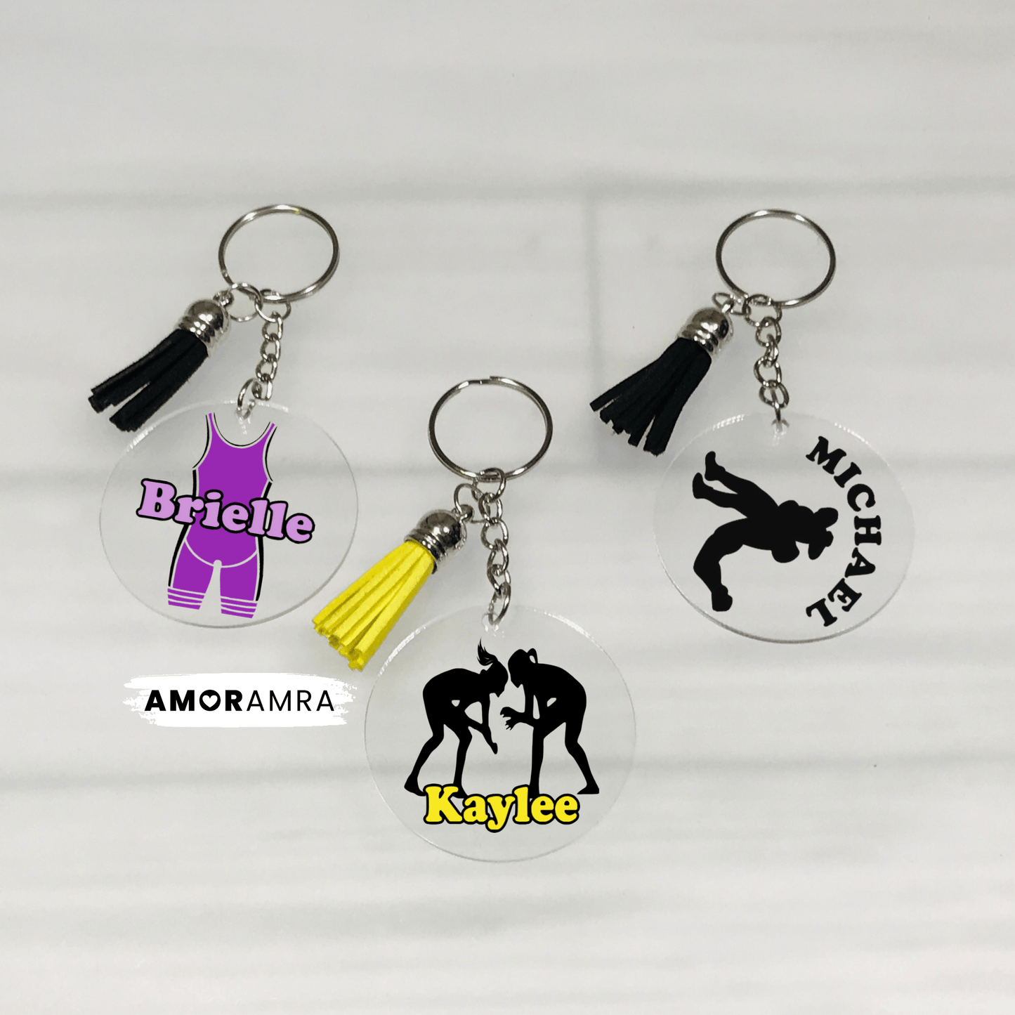 Personalized Wrestling Keychain - Amor Amra