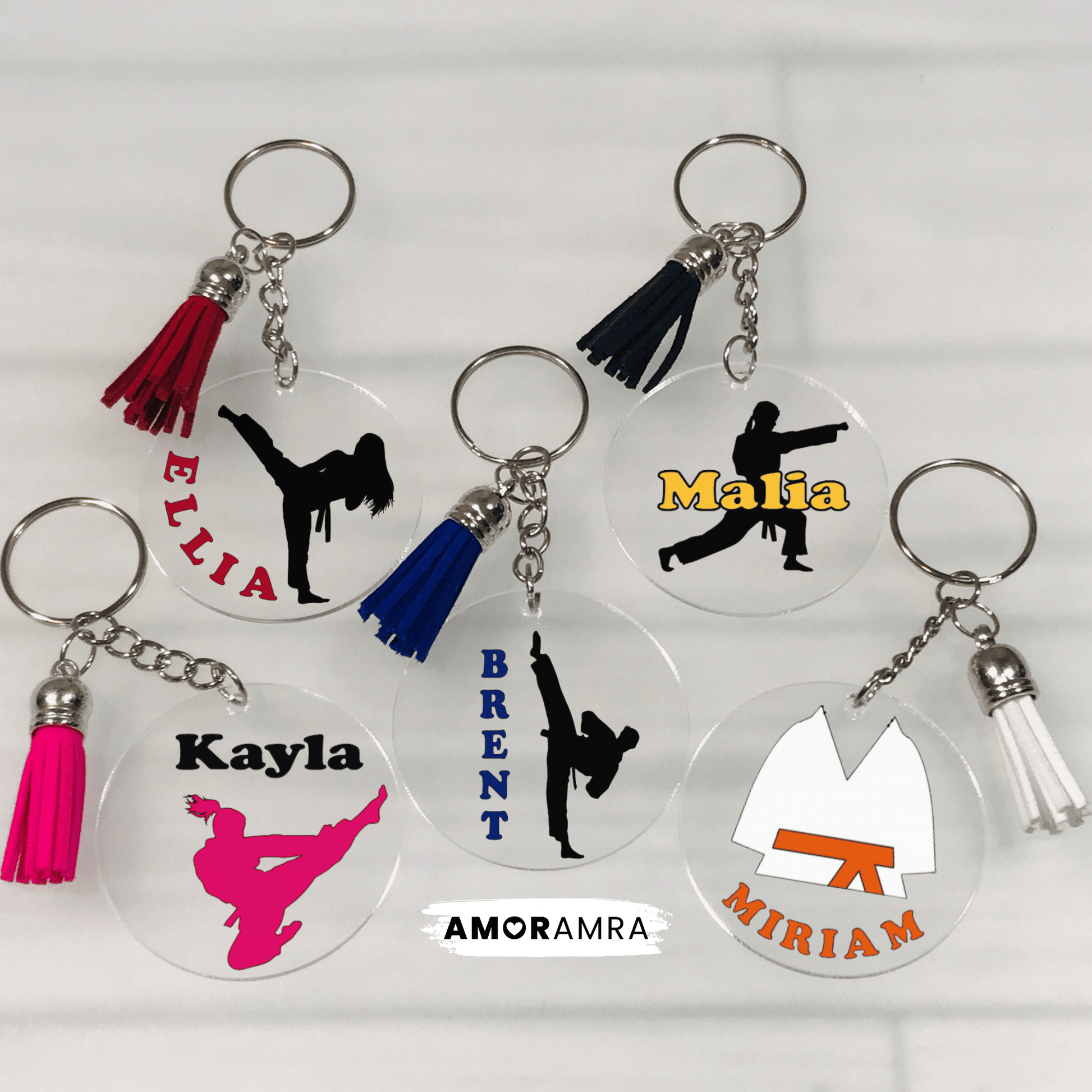 Personalized Martial Arts Keychain, Karate Keychain, Martial Arts Belt, Judo Keychain, Jiu Jitsu Keychain, Jiu Jitsu Gift, Taekwondo