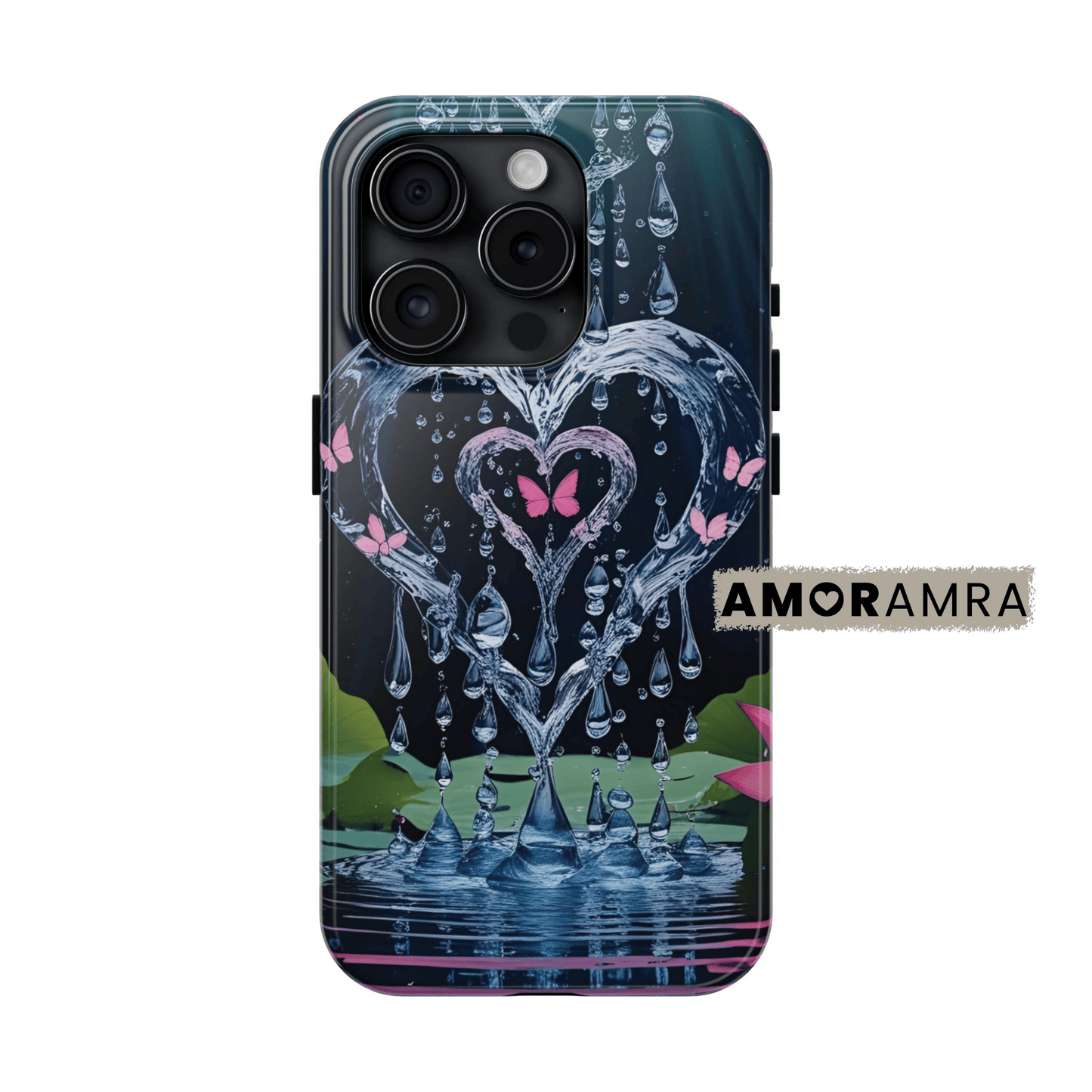 Elegant Water Heart Butterfly iPhone Case