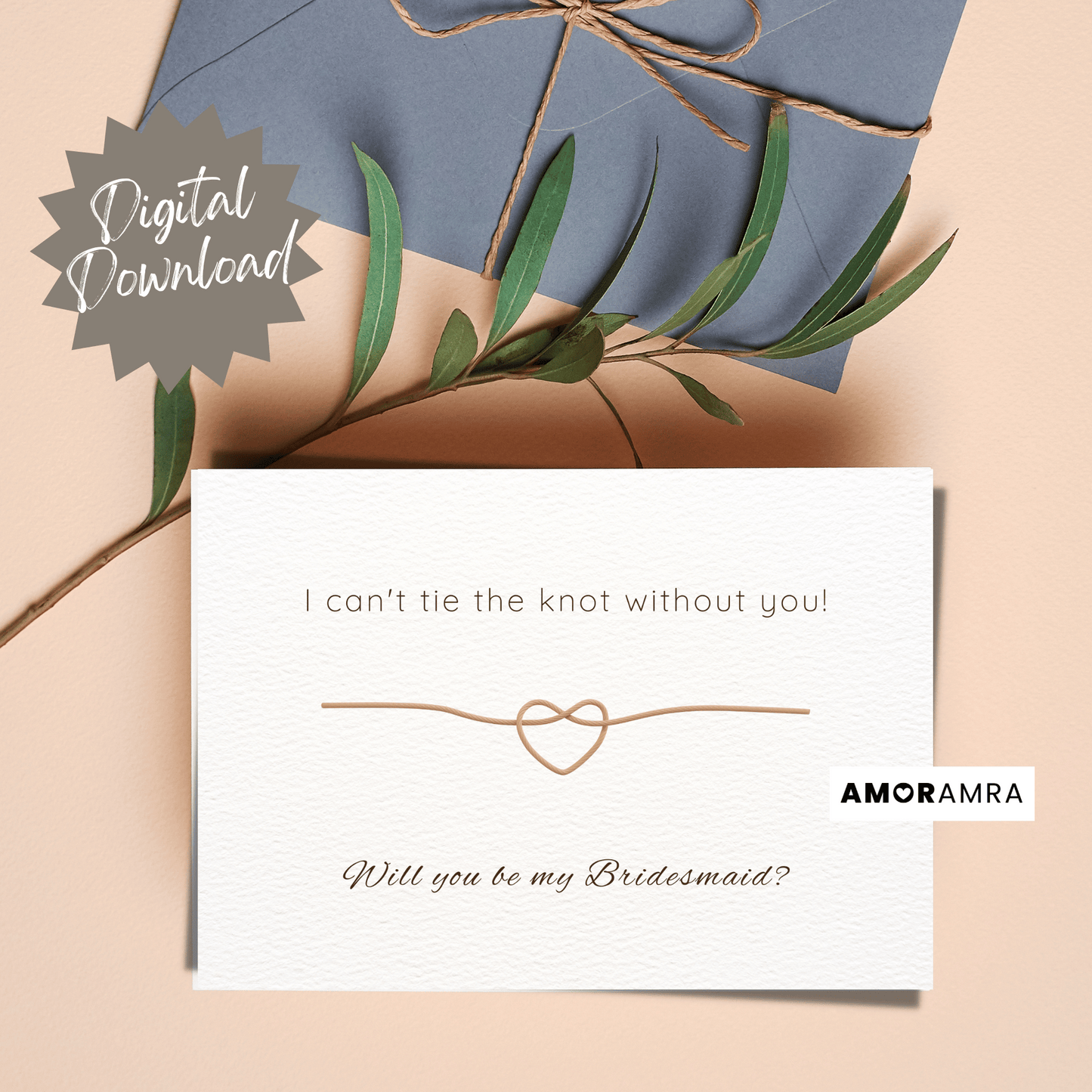 Printable Bridesmaid Proposal | Bride Squad Knot - Amor Amra