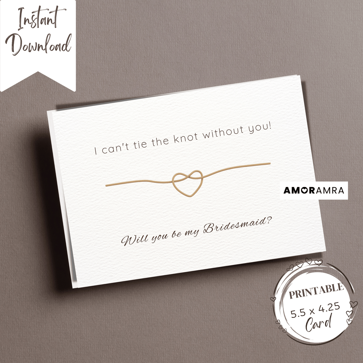 Printable Bridesmaid Proposal | Bride Squad Knot - Amor Amra