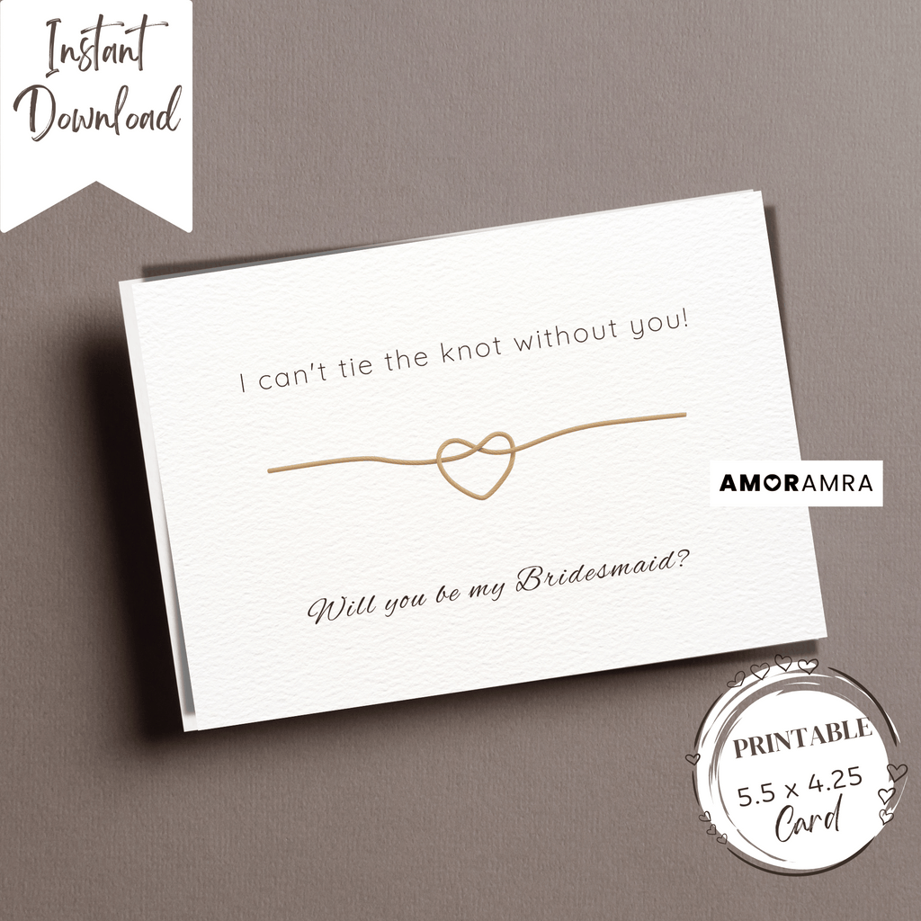 Printable Bridesmaid Proposal  Bride Squad Knot – Amor Amra