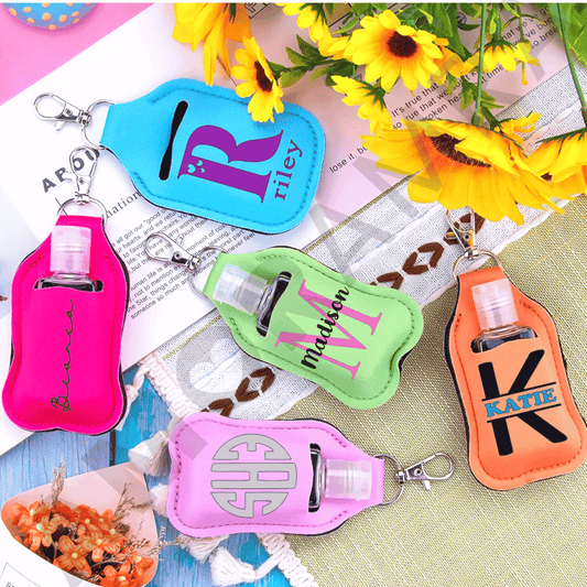 Personalized Hand Sanitizer Keychain Holders - Amor Amra