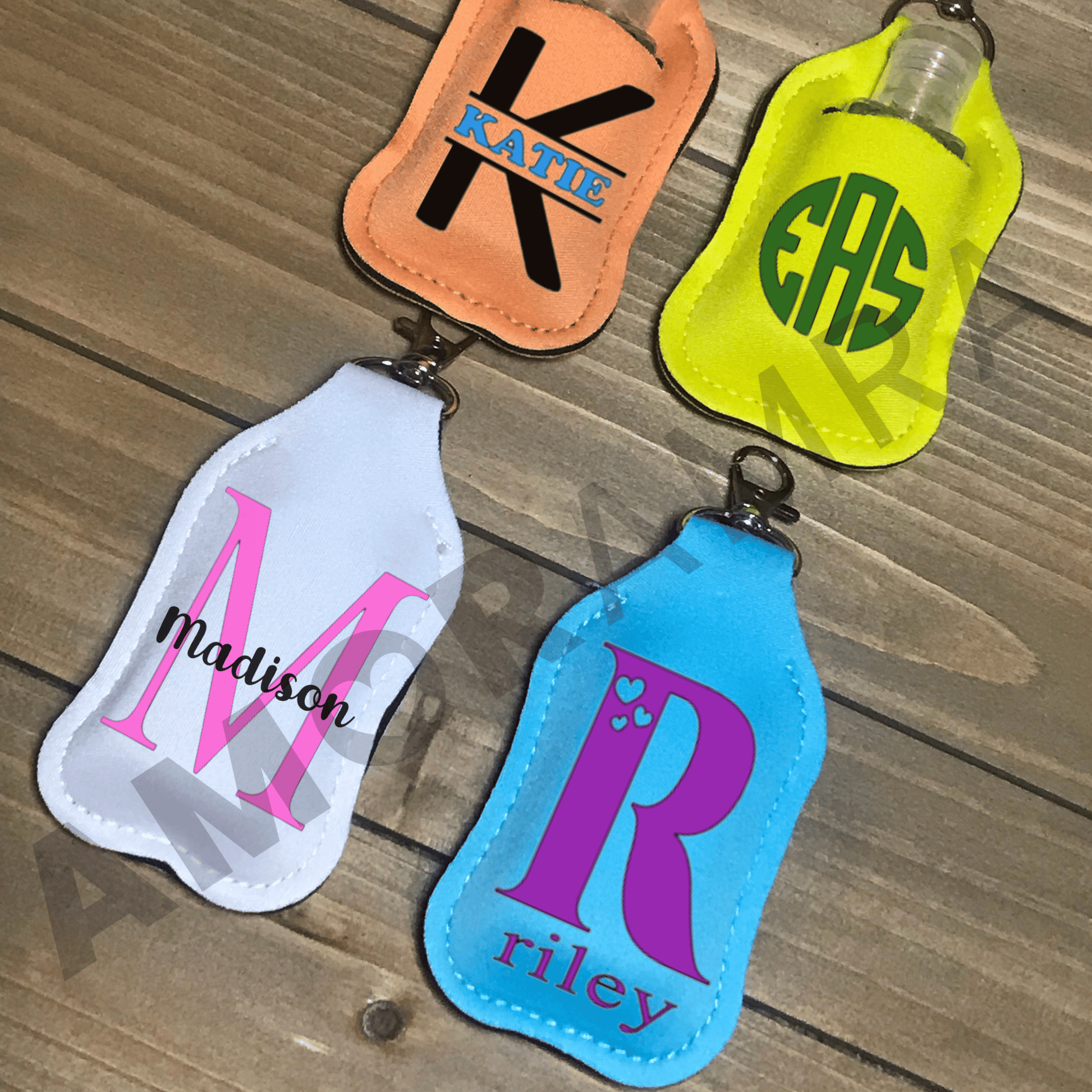 Personalized Hand Sanitizer Keychain Holders - Amor Amra