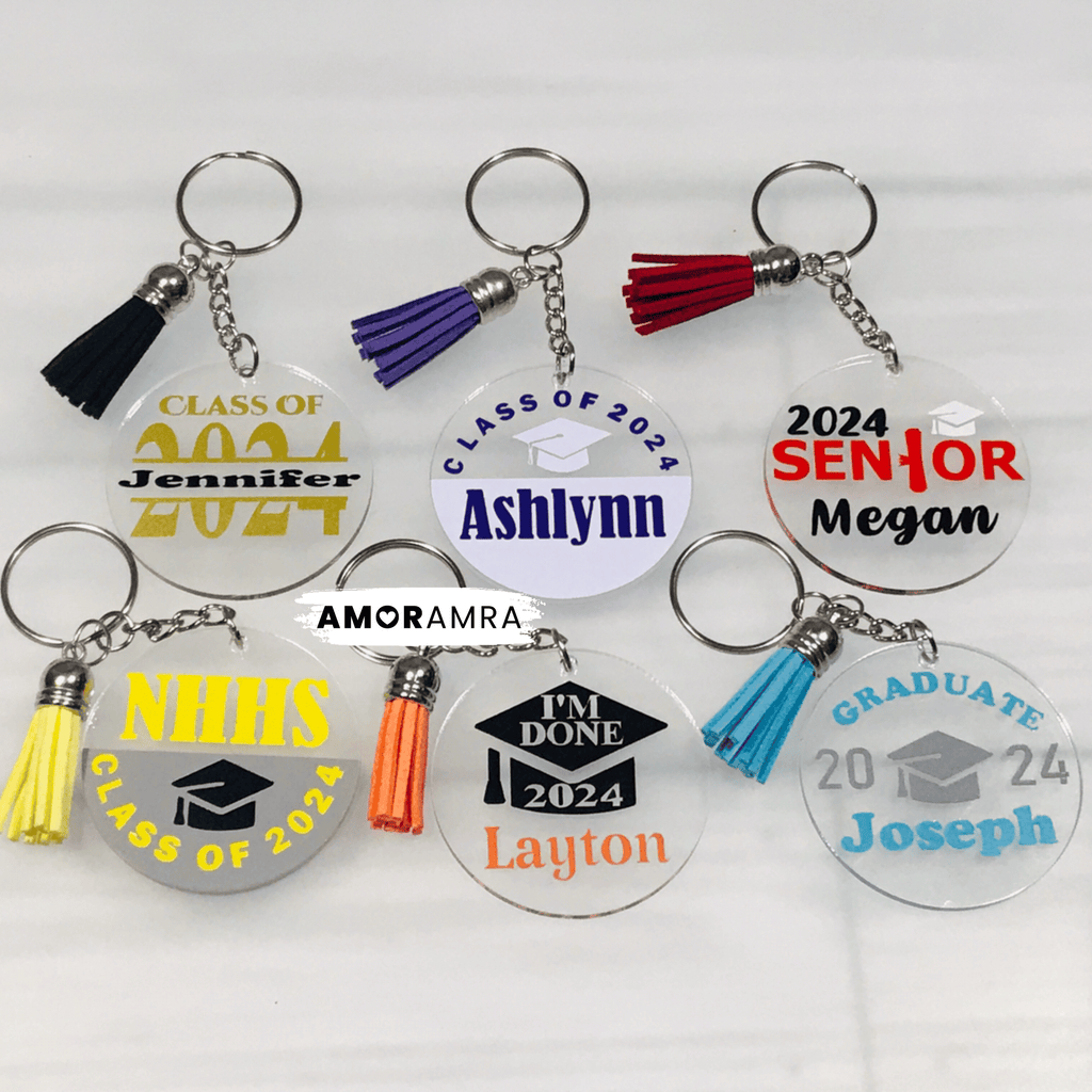 Personalized 2025 graduation keychains