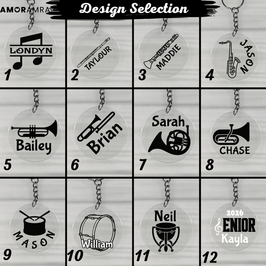 Personalized Marching Band Keychain
