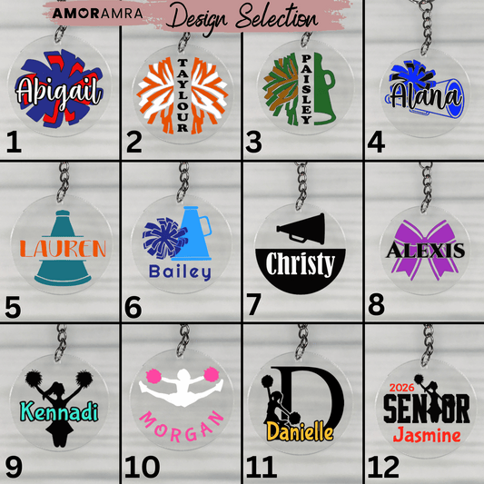 Personalized Cheerleader Keychain | Cheer Gifts - Amor Amra