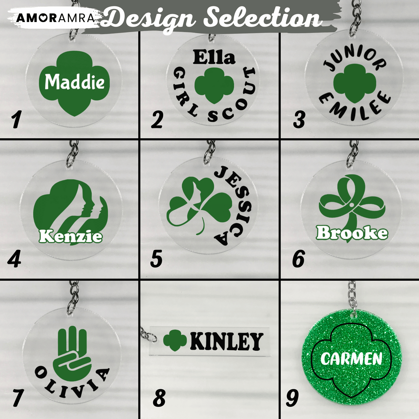 Personalized Girl Scout Keychain