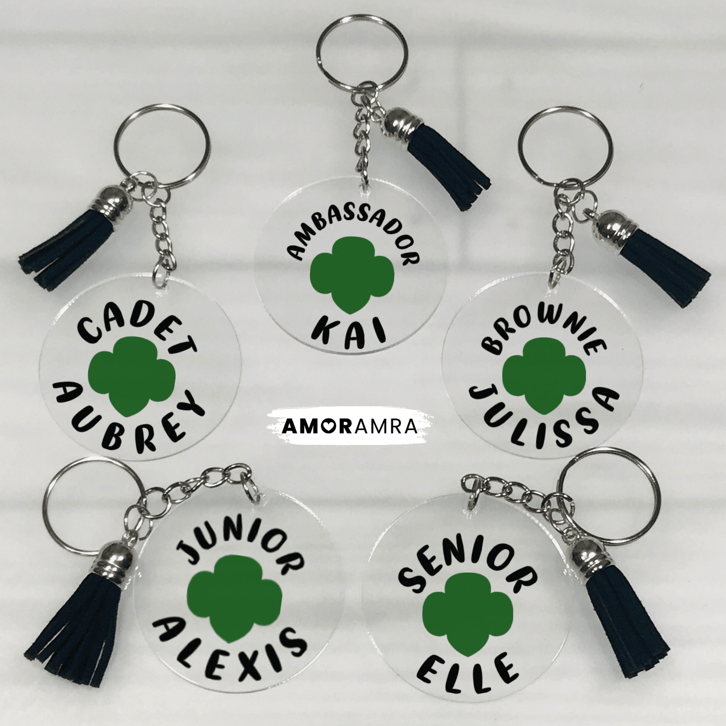 Personalized Girl Scout Keychain