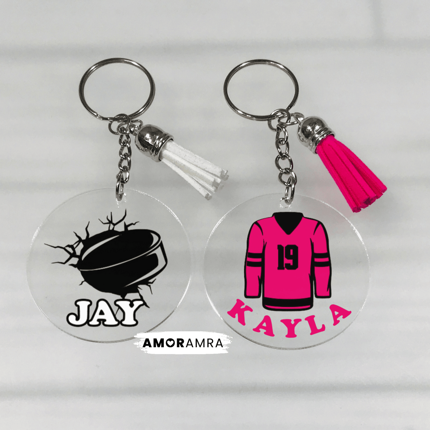 Personalized Ice Hockey Keychain