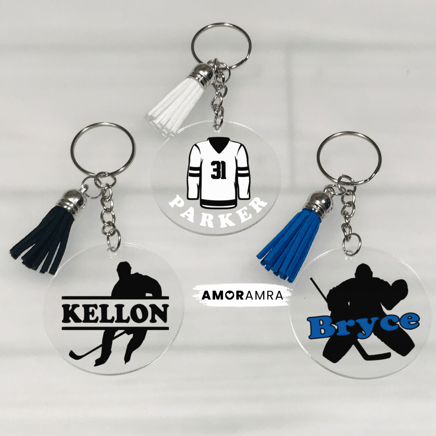 Personalized Ice Hockey Keychain