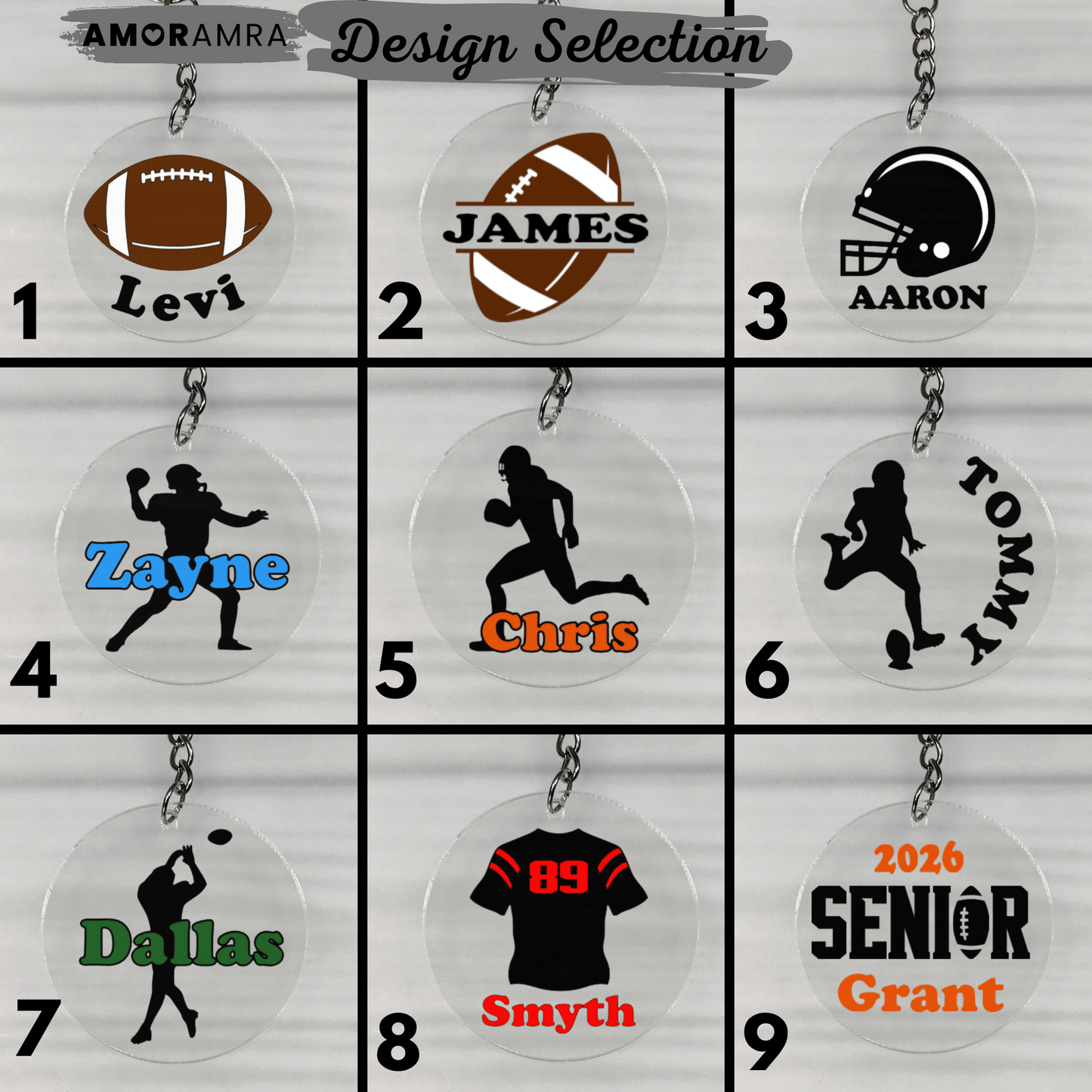 Personalized Football Keychain