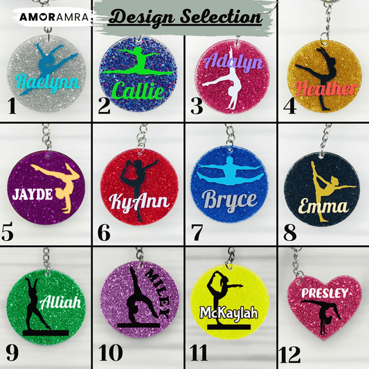 Glitter Gymnast Keychain | Gymnastics