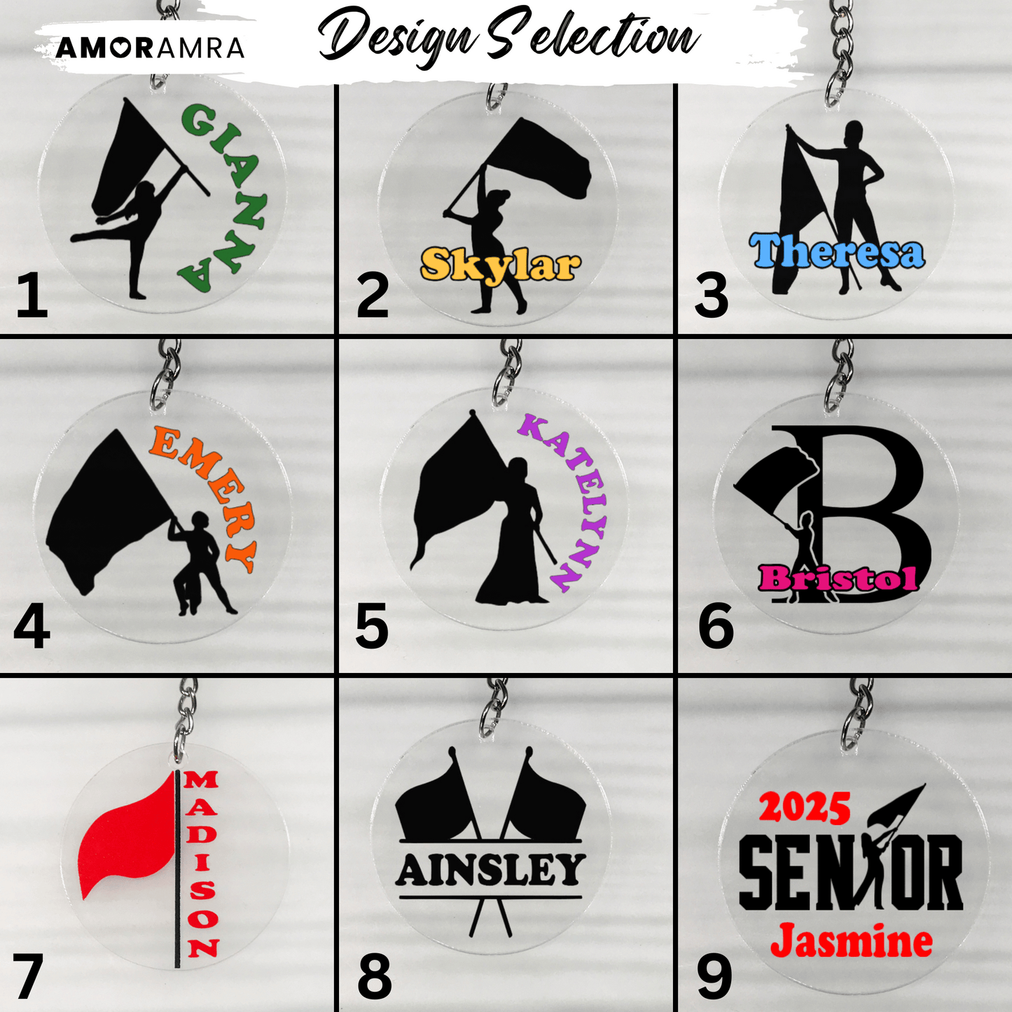 Personalized Color Guard Keychain