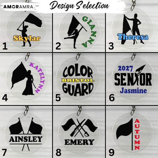 Personalized Color Guard Keychain | Winter Guard Gift