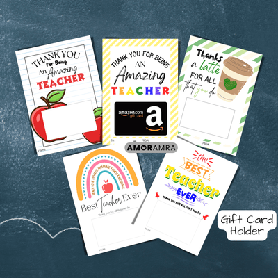 Teacher Gift Card Holder | Thank You Card - Amor Amra