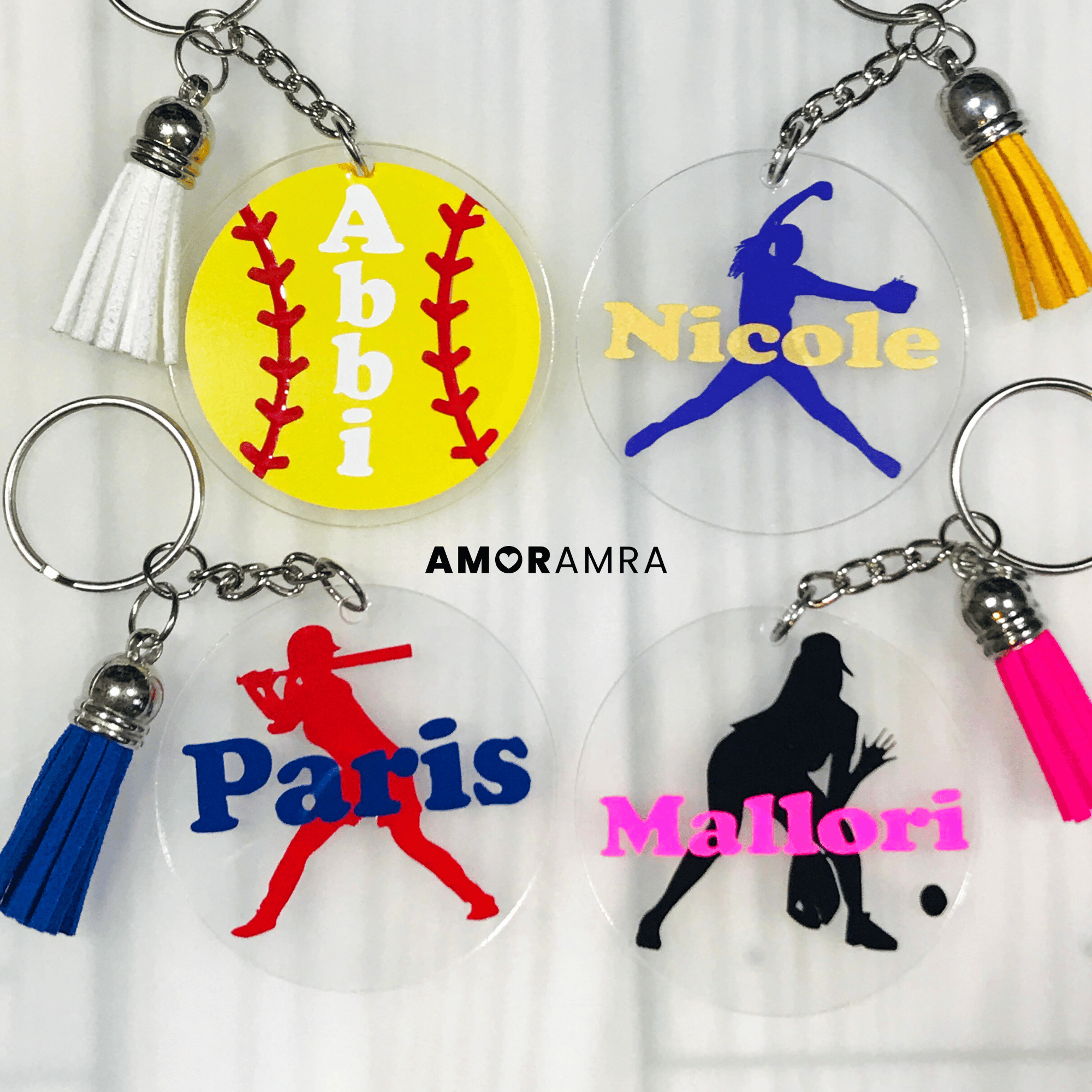 Personalized Sport Softball Keychain - Amor Amra