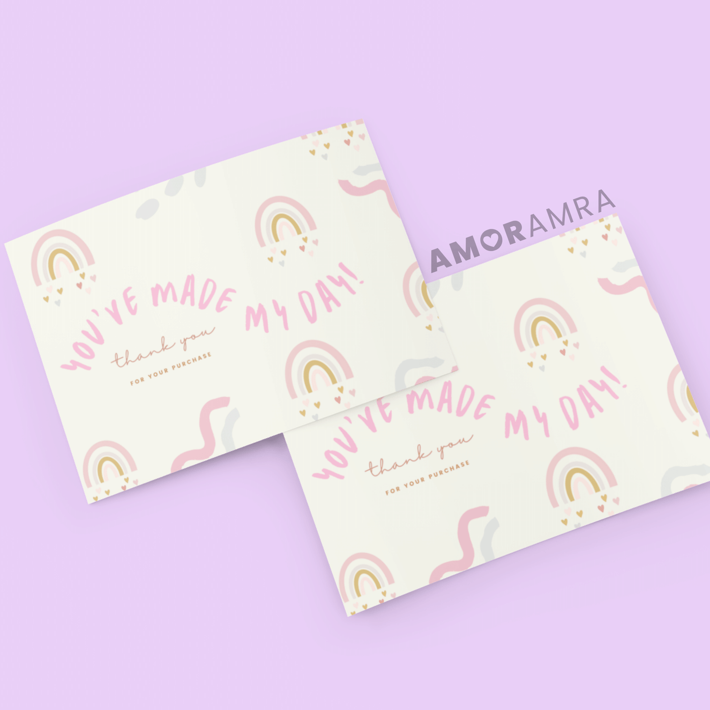 Thank You Rainbow Packaging Inserts - Amor Amra