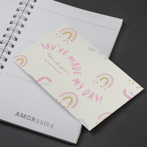 Thank You Rainbow Packaging Inserts - Amor Amra