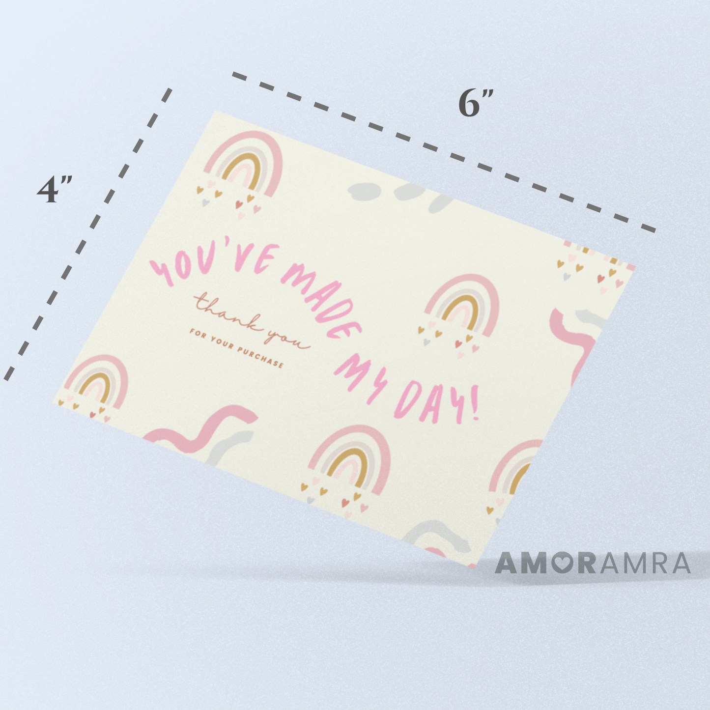 Thank You Rainbow Packaging Inserts - Amor Amra