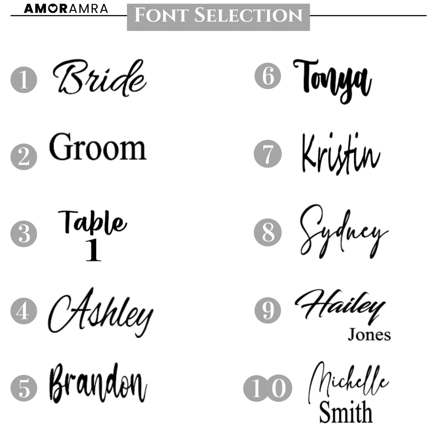 Personalized Acrylic Place Cards - Hexagon - Amor Amra