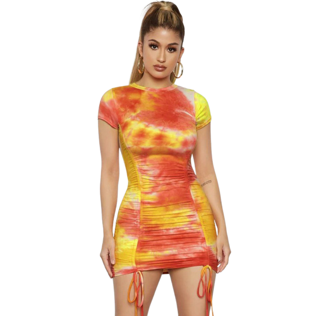 orange tie dye dress Tie Dye Dress