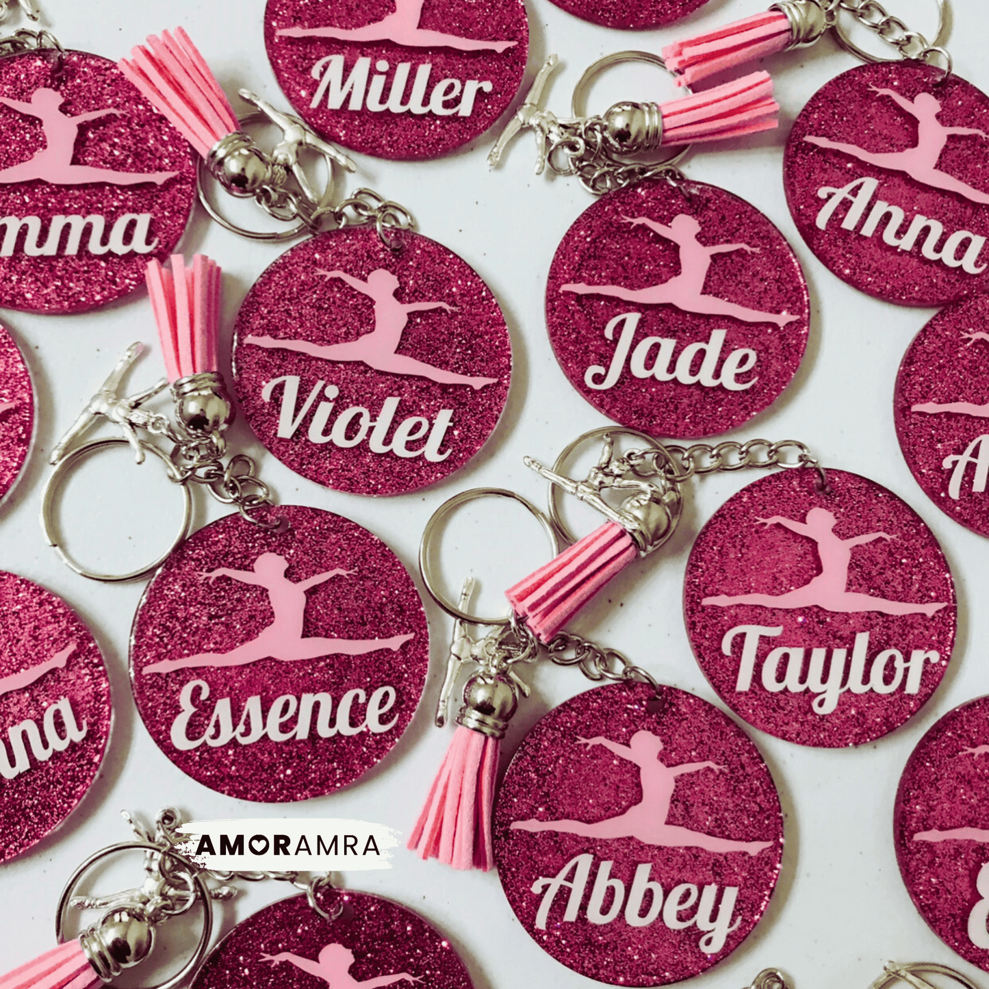 Glitter Gymnast Keychain | Gymnastics - Amor Amra