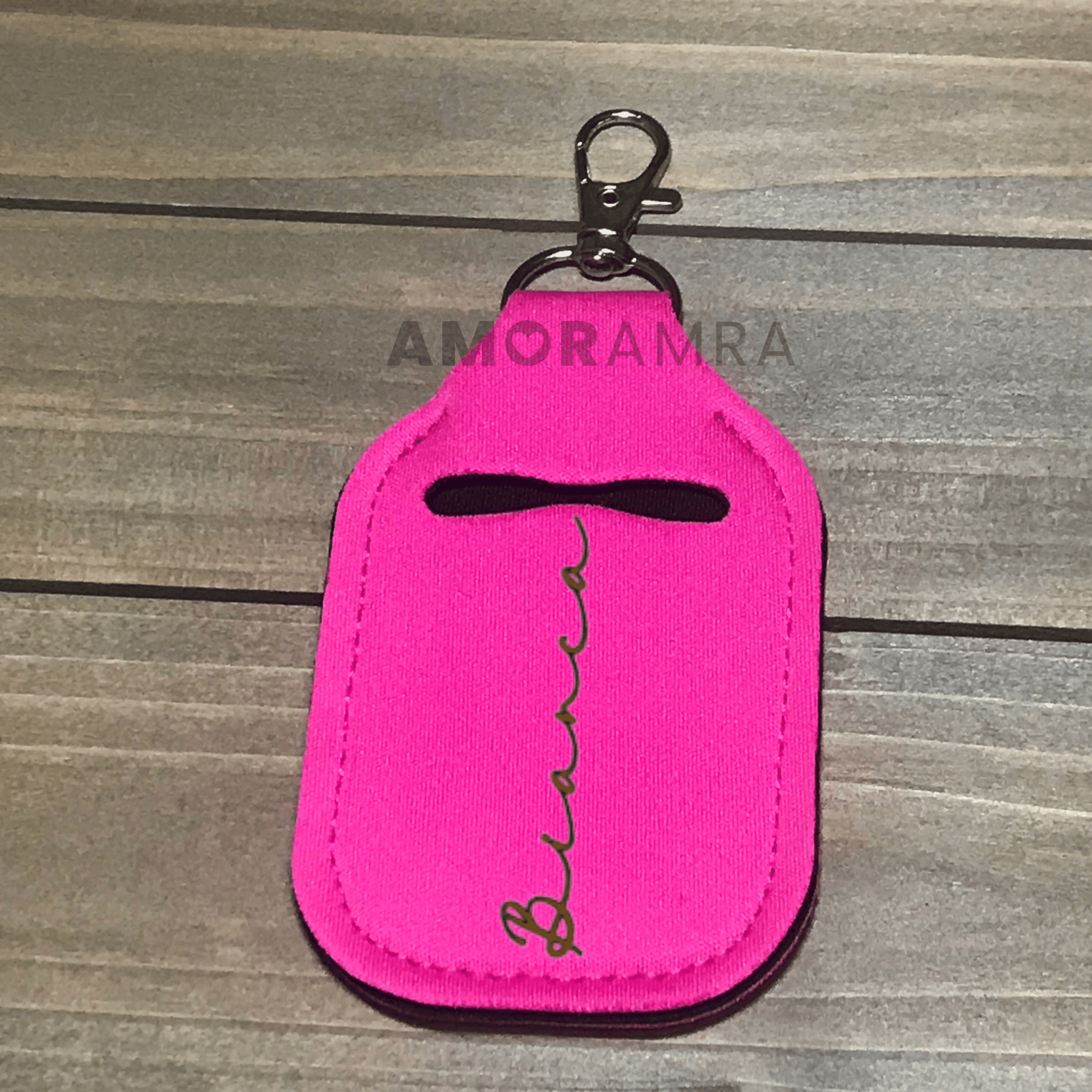 Personalized Hand Sanitizer Keychain Holders - Amor Amra