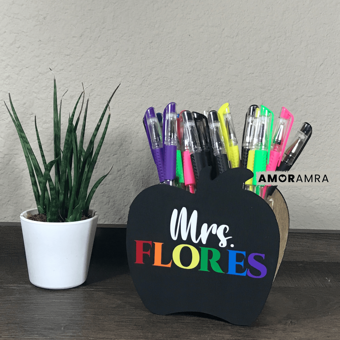 Apple Pencil Holder | Rainbow Name - Amor Amra