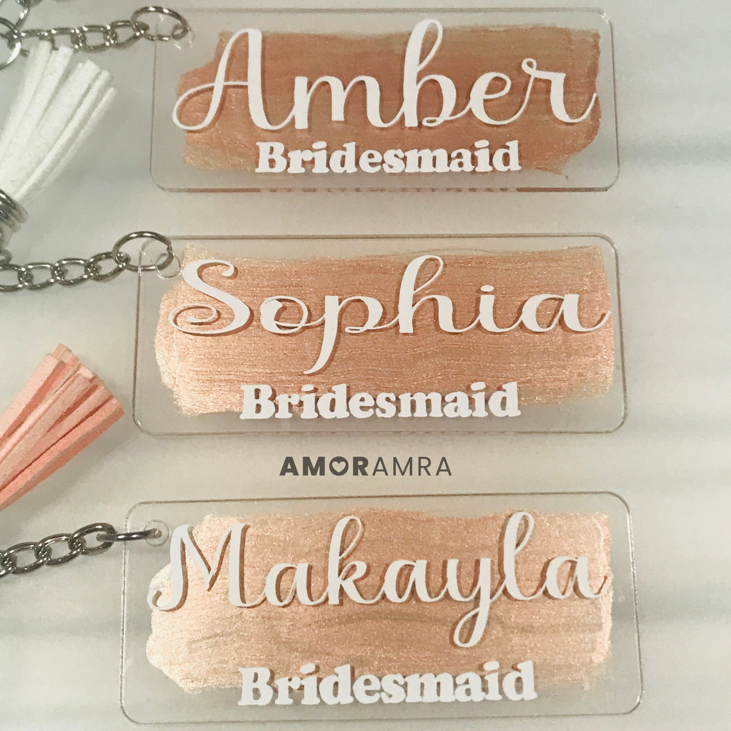 Personalized Bridal Keychain | Bridal Wedding Favors - Amor Amra