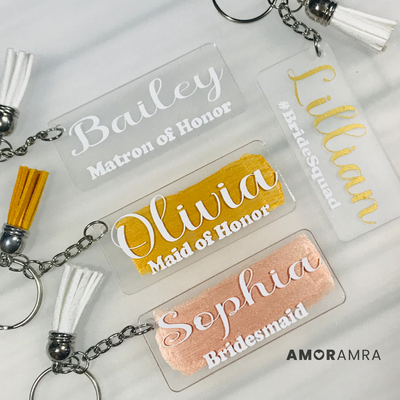 Personalized Bridal Keychain | Bridal Wedding Favors - Amor Amra