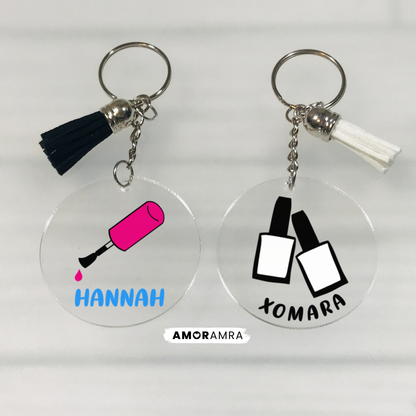 Personalized Nail Tech Keychain
