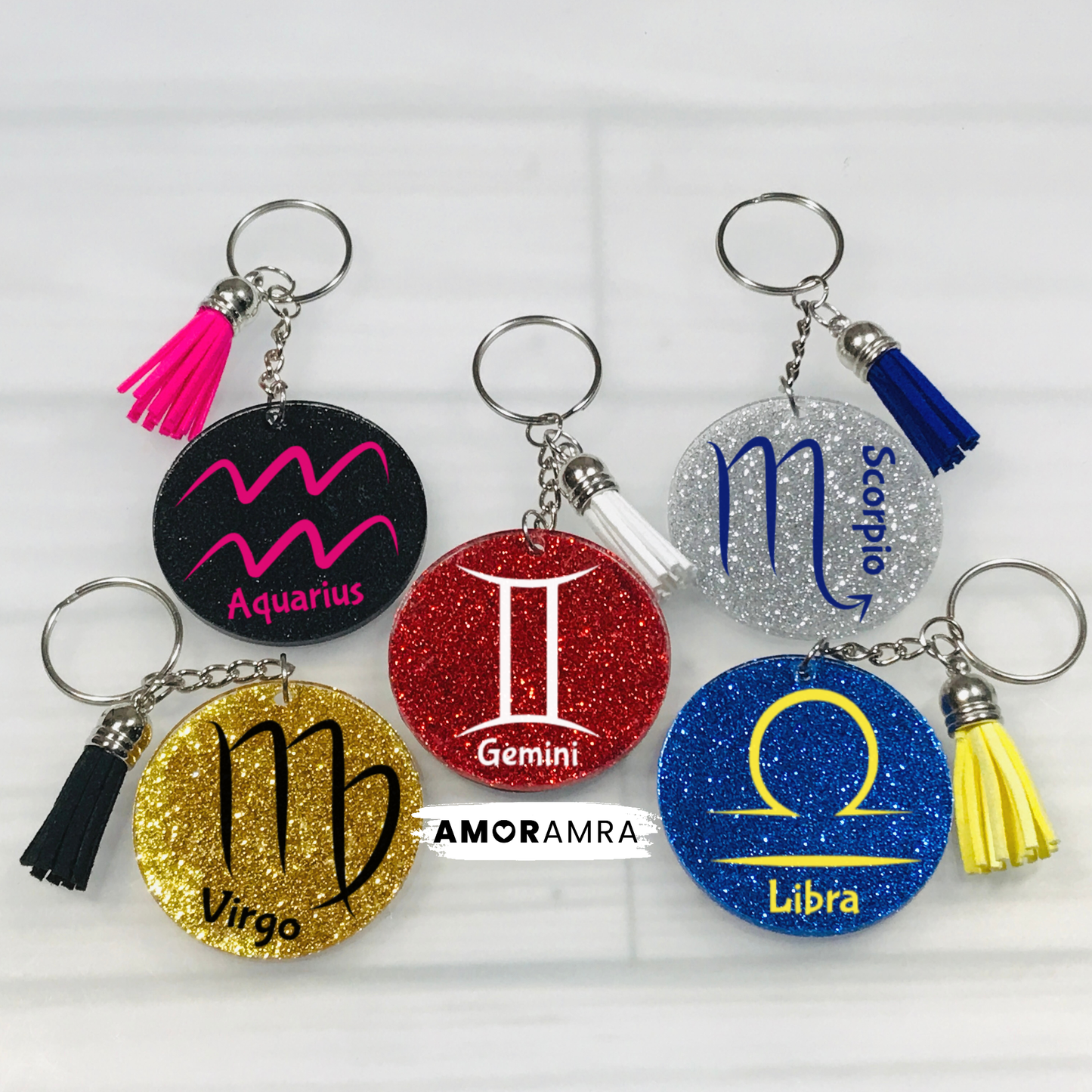 Zodiac Sign Keychain: Astrology Lover Keepsake - Amor Amra