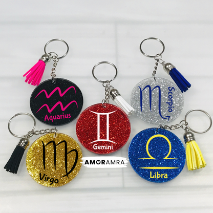 Zodiac Sign Keychain: Astrology Lover Keepsake - Amor Amra