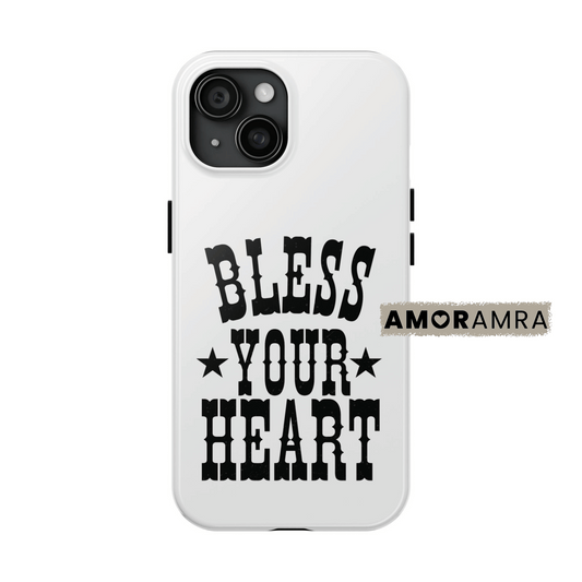 Phone case with 'Bless Your Heart' text Y'all… this "Bless Your Heart" iPhone case is the perfect blend of Southern charm, sass, and style!