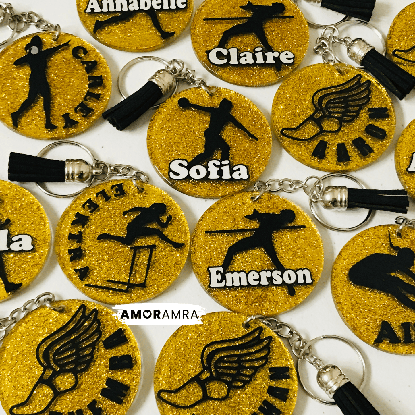 Personalized Glitter Track Keychain | XC Gift