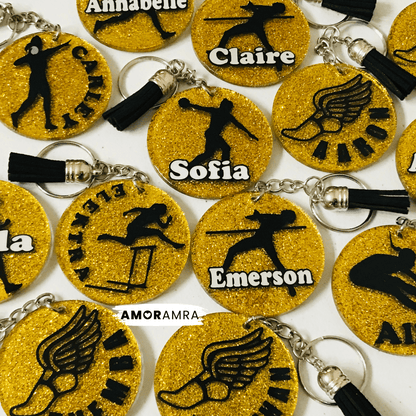 Personalized Glitter Track Keychain | XC Gift
