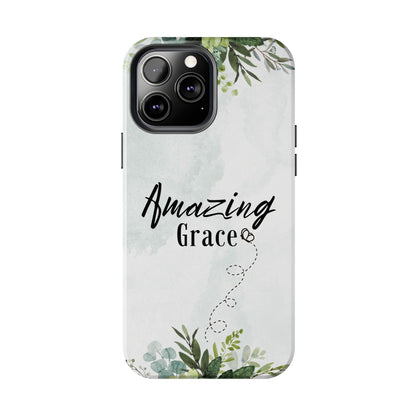 Watercolor Greenery Amazing Grace iPhone Case