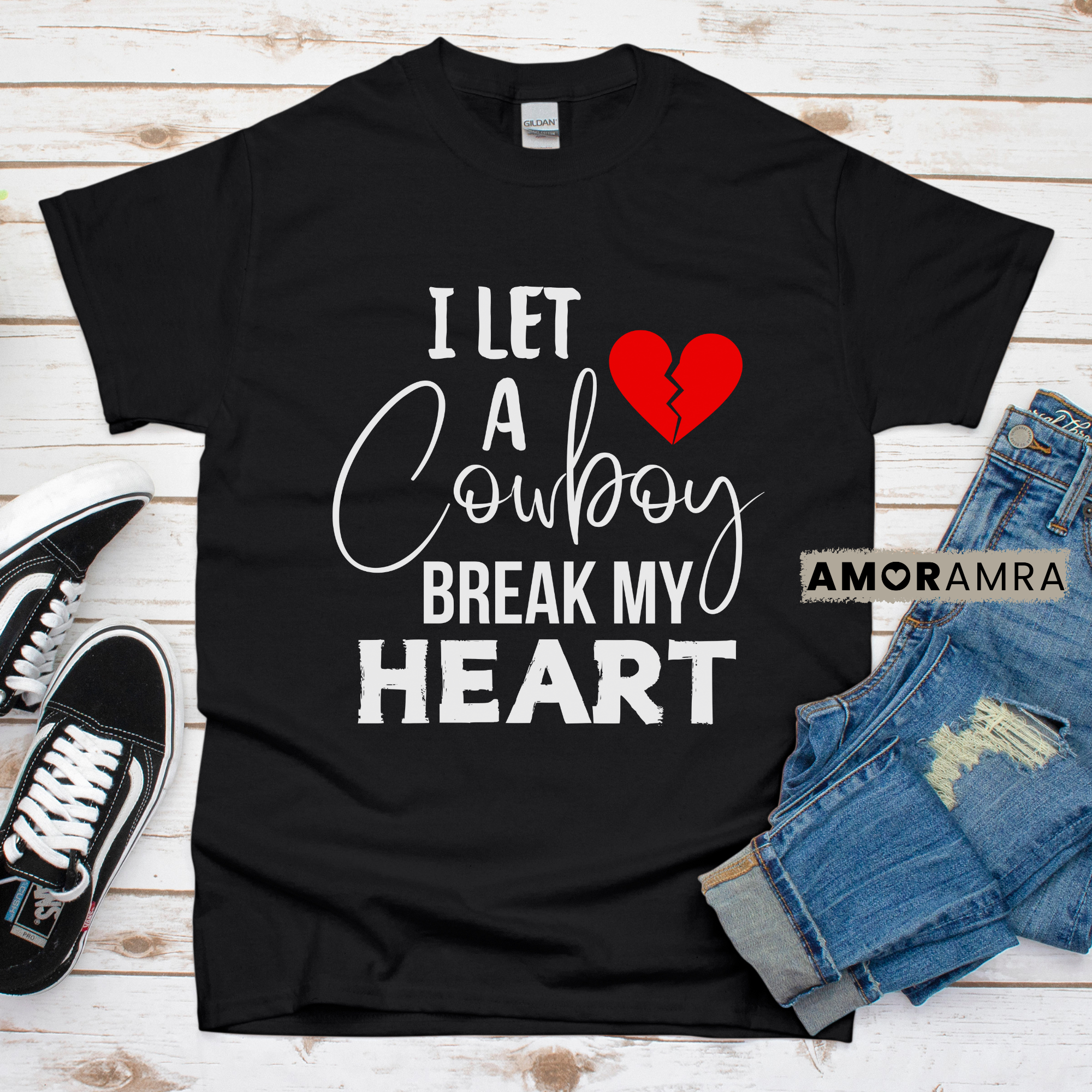 I Let a Cowboy Break My Heart Shirt