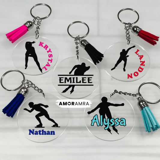 Personalized Speed Skating Keychain
