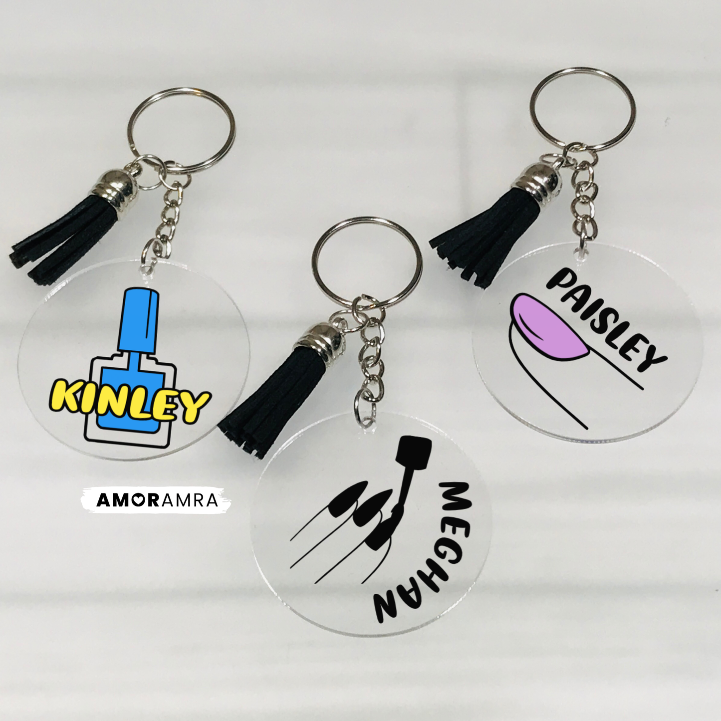 Personalized Nail Tech Keychain