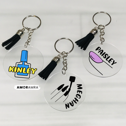 Personalized Nail Tech Keychain