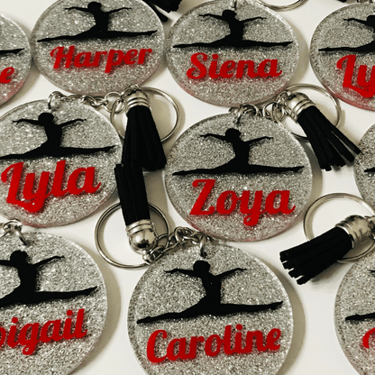 Glitter Gymnast Keychain | Gymnastics - Amor Amra
