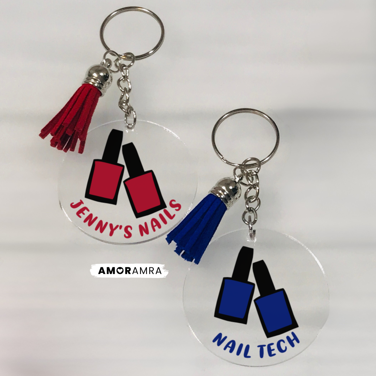 Personalized Nail Tech Keychain