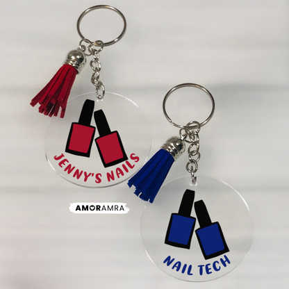 Personalized Nail Tech Keychain