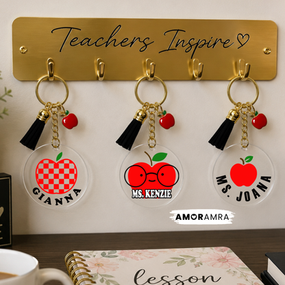 Personalized Apple Acrylic Keychain | Apple Charm